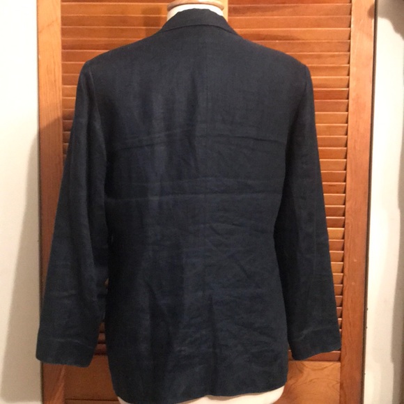 L.L. Bean Dark Blue Linen Blazer - Picture 7 of 9